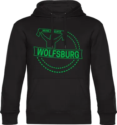 Produktbild von multifanshop Kapuzen Sweatshirt - Wolfsburg - Meine Fankurve, schwarz, Größe XXL