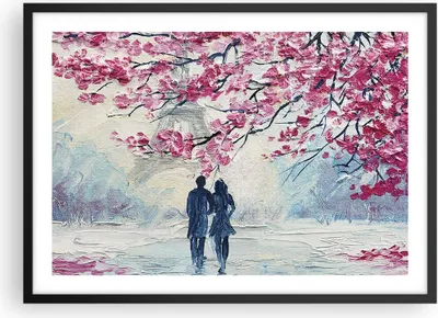 Produktbild von Gerahmtes Poster - Schwarzer Rahmen - Paar Paris Baum - 70x50 cm - Wand Bild - Wanddeko - Wandbilder - Kunstposter - Wandposter - Bilderrahmen - Bilder - Kunstdruck - Wandbild - P2BAA70x50-4211