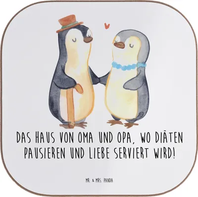Produktbild von Mr. & Mrs. Panda Untersetzer für Gläser Großelternliebe - Weiß - Geschenk, Weisheit, Holzuntersetzer, Weihnachten, Liebe, Coaster, Enkelkinder, Jubiläen, Generationen