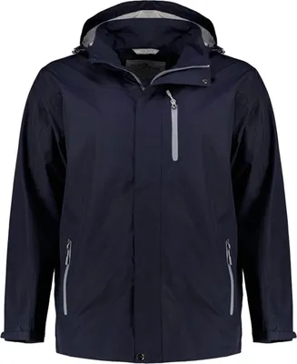 Produktbild von Blue Wave Herren Funktionsjacke Jupp mit abnehmbarer Kapuze - Outdoor-Jacke wasserdicht, winddicht und atmungsaktiv in Marine Größe XXL