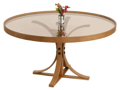 Produktbild von Santhia - Couchtisch, 80x80x47h cm, Eiche Braun, Glasplatte