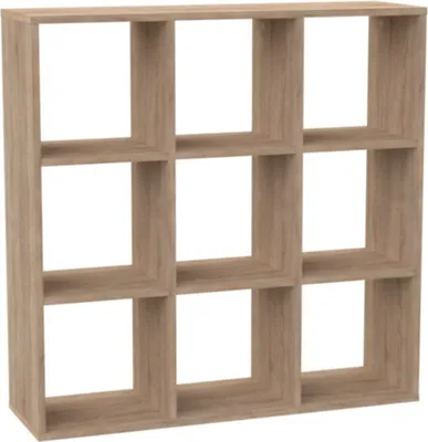 Produktbild von Brüder-Möbel | Würfelregal 3x3 - Bücherregal in Eiche Sonoma - 9 Fächer - Regal für Wohnzimmer, Büro, Kinderzimmer