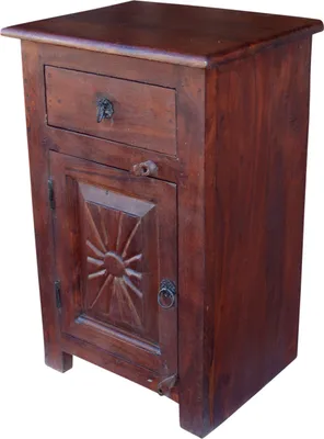 Produktbild von Beistellschrank, Kommode, Nachttischschrank im Kolonialstil - Modell 122, Braun, Holz, 64*40*30 cm, Kleine Schränke