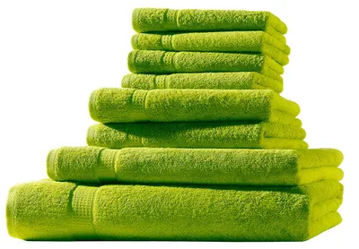 Produktbild von XL-Set 8tlg Frotteetücher Elegance 100% Baumwolle 500 gsm Gästetücher Handtücher Duschtücher Badetücher apfelgrün