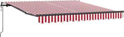 Produktbild von Einziehbare Markise Rot und Weiß 350 x 250 cm