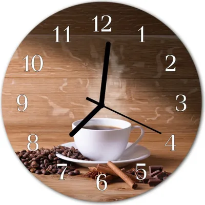 Produktbild von Glasuhr Wanduhr Küchenuhr Echt-Glas 30fi cm Kaffee braun