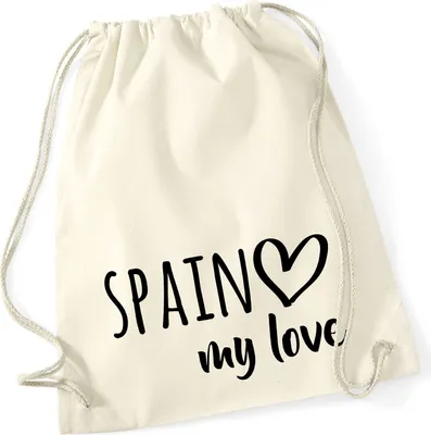 Produktbild von Huuraa Turnbeutel Spain my love 12 Liter Natural Baumwolle Rucksack Geschenkidee
