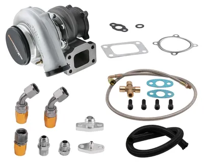 Obrázek produktu pro Univerzální turbodmychadlo GT3582 GT35 Turbine T3 s přírubou + přívod a zpětné potrubí oleje