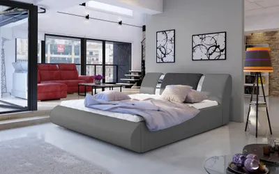 Obrázok produktu pre Čalúnená posteľ 180x200 FENDORA - šedá / tmavo šedá