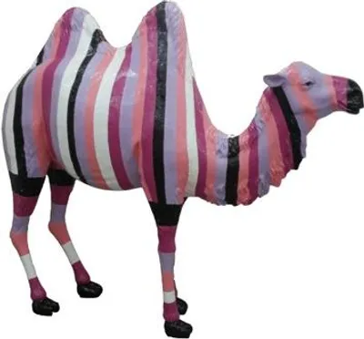 Produktbild von Moderne Design Kamel Bemaltes Tier Skulptur Statue 210x185cm Garten Figuren Deko