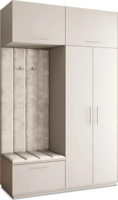 Produktbild von Masseno Garderobe-Set REMA 150/240/60 cm Modern Garderobenschrank Kaschmir, Veloursstoff MONOLITH 04 (Beige)