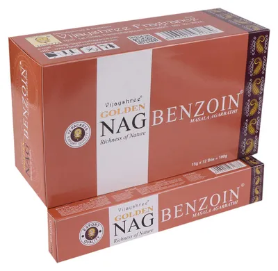 Produktbild von Vijayshree Räucherstäbchen "Golden Nag Benzoin" 15gr.