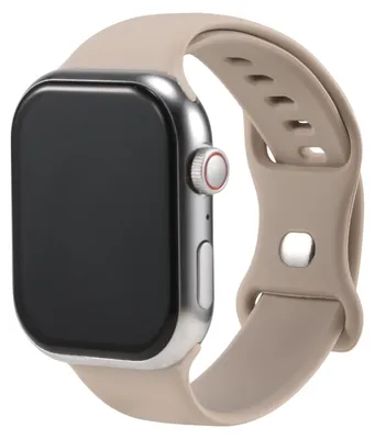 Produktbild von Silikon Ersatzarmband für Apple Watch 1 2 3 4 5 6 7 8 9 10 11 SE 1 2 3 mit 38/40/41/42mm Weiches Sportarmband Champagner Verstellbares Smartwatch Armband Größe L