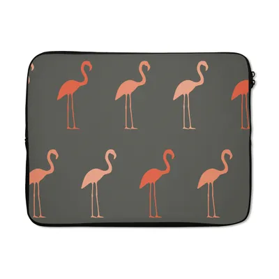 Produktbild von MuchoWow® Laptop Hülle 17 Zoll Laptoptasche Flamingo - Vogel - Muster - Zipper - Schutzabdeckung