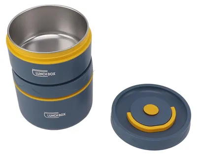 Obrázok produktu pre Bento Lunch Box kolo s vekom taška úniku dôkaz z nerezovej ocele bezpečné veľkokapacitné ľahko čistiť obed kontajner pre kanceláriu 2 izolované box