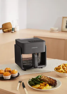 Produktbild von AIR FRYER STUDIO CRYSTAL - 4,2L Glas-Heißluftfritteuse mit optionalem Dampfgarer