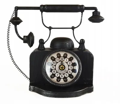 Image de Vintage Horloge de table Rétro Téléphone Noir Stand Décoration