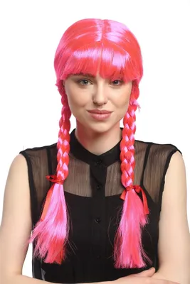 Produktbild von WIG ME UP Perücke Zöpfe Schulmädchen Pink Rosa XR-008-PC5