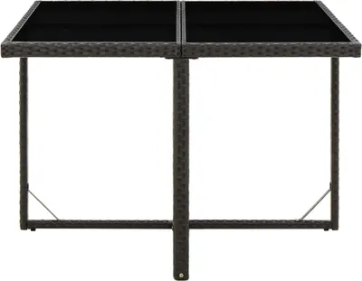 Produktbild von vidaXL Gartentisch Schwarz 109x107x74 cm Poly Rattan und Glas