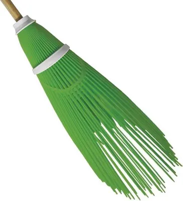 Image de Balayette en PVC, 60 cm de haut, verte, pour le nettoyage du jardin