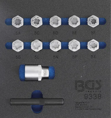 Produktbild von BGS technic Tool Tray 1/6: Rim Lock Socket Set for Mercedes-Benz, 546 mm, 546 g