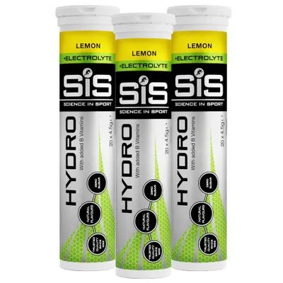 Productafbeelding van Science in Sport GO Hydro Bruistabletten. Go Hydro bruistabletten - 300mg elektrolyten - citroensmaak - 3 x 20 tabletten (3 stuks)
