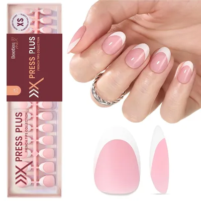 Image de 210 faux ongles roses de qualité professionnelle, type "French manucure"