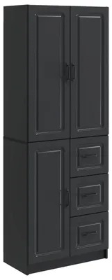 Produktbild von vidaXL Schrankset 2 pcs Schwarz Holzwerkstoff
