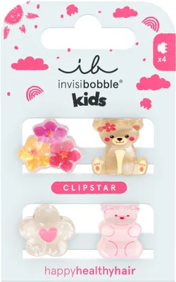 Immagine prodotto di Invisibobble Clipstar Kids Bearly Bloomed, confezione da 4 pezzi