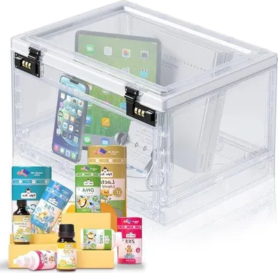 Produktbild von Famanu Aufbewahrungsbox mit Sichtfenster und abschließbar - Kühlschrankbox - Kunststoff - für Snacks und persönliche Gegenstände