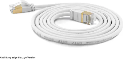 Produktbild von Wantec Patchkabel SSTP CAT7 Ste. CAT6a d=4mm    0,25m weiß