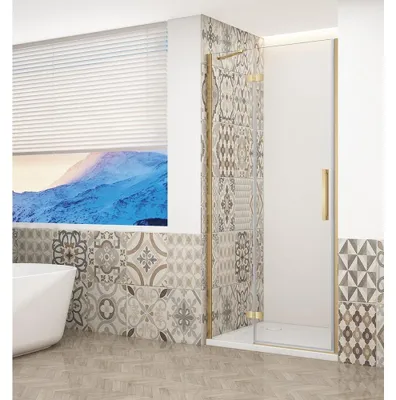 Produktbild von TRINITY GOLD MATT Duschtür für Nische 900 mm, Klarglas, links