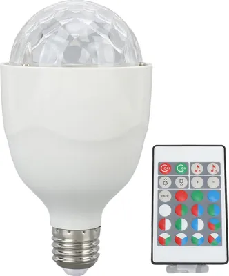 Obrázok produktu pre Disco Ball Lamp Bulb E27 Zvukom aktivovaný diaľkový ovládač RGB LED Strobe Ball Lights Bulb for Party Wedding Bar