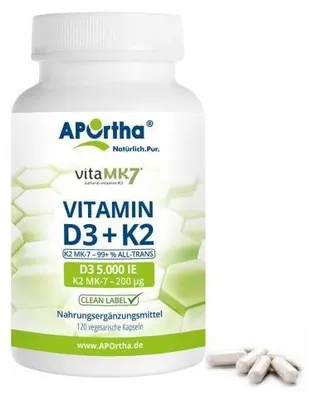 Immagine prodotto di Vitamina D3 5.000 I.E. 125 μg+Vit.K2 Vitamk7 200 μg 120 St