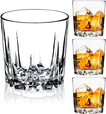 Whiskygläser 300 ml, 4er Set, bleifreie Kristall-Tumbler
