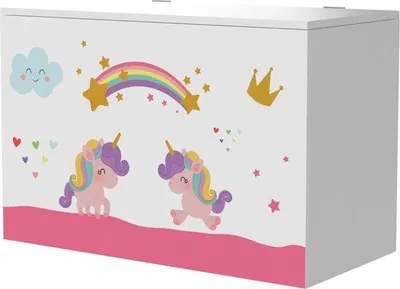 Produktbild von Spielkiste 40x60x30 cm Einhornmuster für Jungen und Mädchen