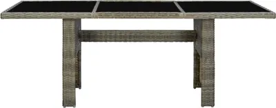 Produktbild von vidaXL Gartentisch Braun Poly Rattan und Hartglas
