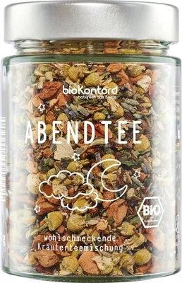 Produktbild von Abendtee 70 g, wohlschmeckender Kräutertee mit Baldrian, Lavendelblüten, Entspannungstee