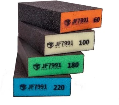 4 x Schleifschwämme mit verschiedenen Körnungen für Holz und Metall (60-100-180-220)