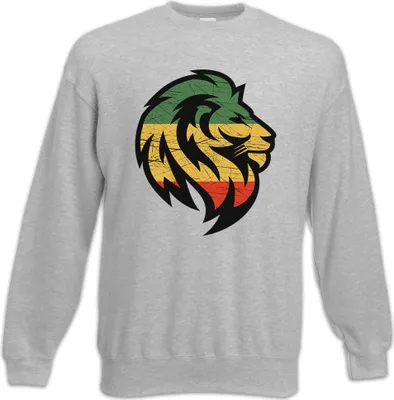 Produktbild von Urban Backwoods Rastafari Lion G, Sweatshirt, Farbe: Hellgrau, Größe: S