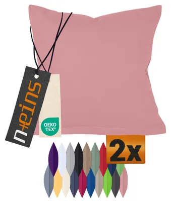 Kissenbezug-Set 40x40 cm, 2 Stück, Oudroze, Baumwolle, Reißverschluss
