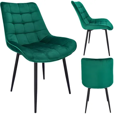 Produktbild von Polsterstuhl MISTY Velours grün mit gestepptem Design 53x83x63 cm (BxHxT)