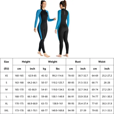 Zdjęcie produktu dla Damskie pianki z neoprenu 3 mm, jednoczęściowe pianki z długim rękawem dla dorosłych