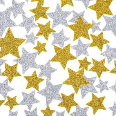 Immagine prodotto di Set di adesivi in gommapiuma con glitter a forma di stella per Natale e le feste