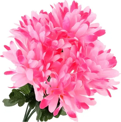 Produktbild von Dekolo Kunstblumen Blumensträuße Kunstpflanzen Chrysanthemen für den Friedhof Pink 33cm