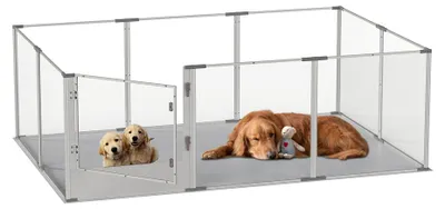 Image de Clôture de jeu pour animaux de compagnie, utilisation polyvalente, matériaux durables, BLANC