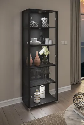 Produktbild von Vitrine Glasvitrine Standvitrine Vitrinenschrank "Berlin VIII" Schwarz