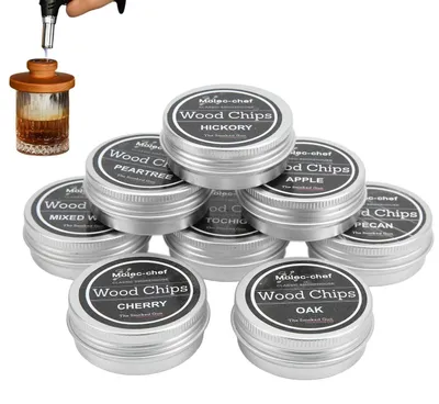 Productafbeelding van Rookhoutchips set met 8 verschillende smaken, geschikt voor cocktails, vlees en koffie