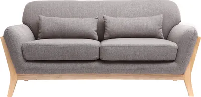 Produktbild von Miliboo - Sofa skandinavisch 2 Plätze Grau Holzbeine YOKO