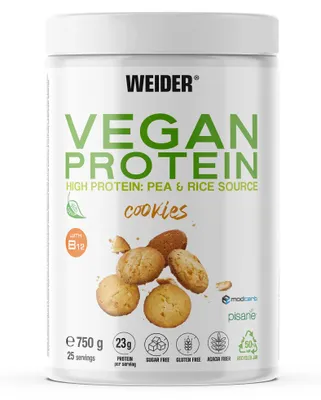 Image de Protéines de pois - Weider - Vegan Protein (750g) - Saveur Cookies